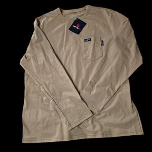 Lapco Men's FR Solid Long Sleeve Work Pocket T-Shirt Size Large Reg